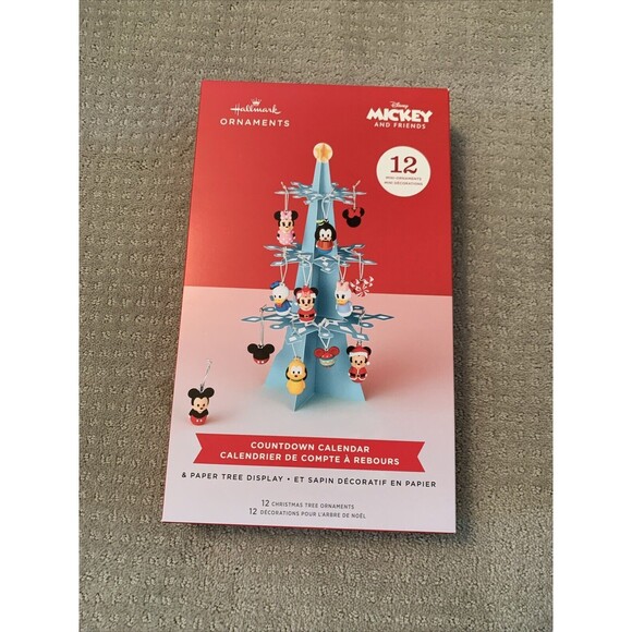 HALLMARK DISNEY MICKEY MOUSE & FREINDS COUNTDOWN CALENDAR & MINI ORNAMENTS - Picture 1 of 2